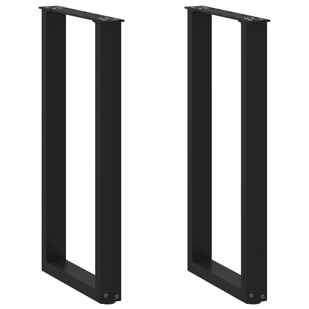 vidaXL Patas para Consola en Forma de U (2 Unidades), Color Negro, 28 x (72-73) cm, Acero