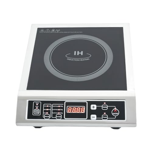 Placa de inducción, 1 placa de 3500 W, placa de cocción de 30 cm, placa de inducción portátil, 10 niveles de calor, eficiencia APF de 3 niveles, función Booster, Negro, 220-240 V