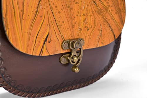 Farsel Shoulder Real Leather Bag, Unıque Specıal Desıgn, Colored Wıth Marble Art, Handmade, Specıal Art, Gıft, Valentıne's Day Gıft, Bırthday Gıft, Leather Bag4