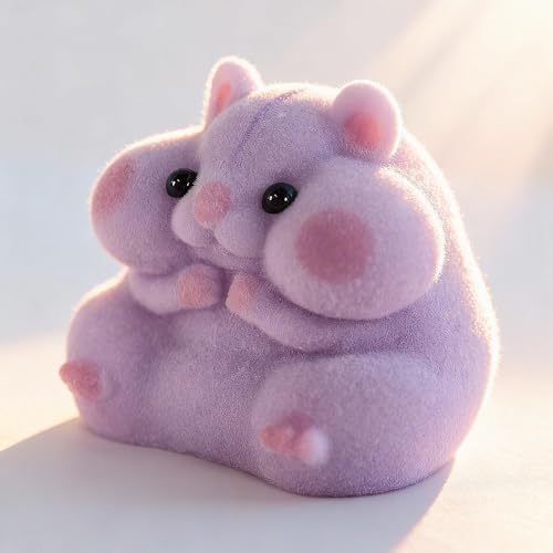 Handmade Taba Squishy Hamster Toy, Cute Squishy Hamster Fidget Toy, Realistic Soft Silicone Mochi Furry Toy, Stress Relief Gift for Adults & Kids, Sensory Anxiety Plushie (Purple) - View 5