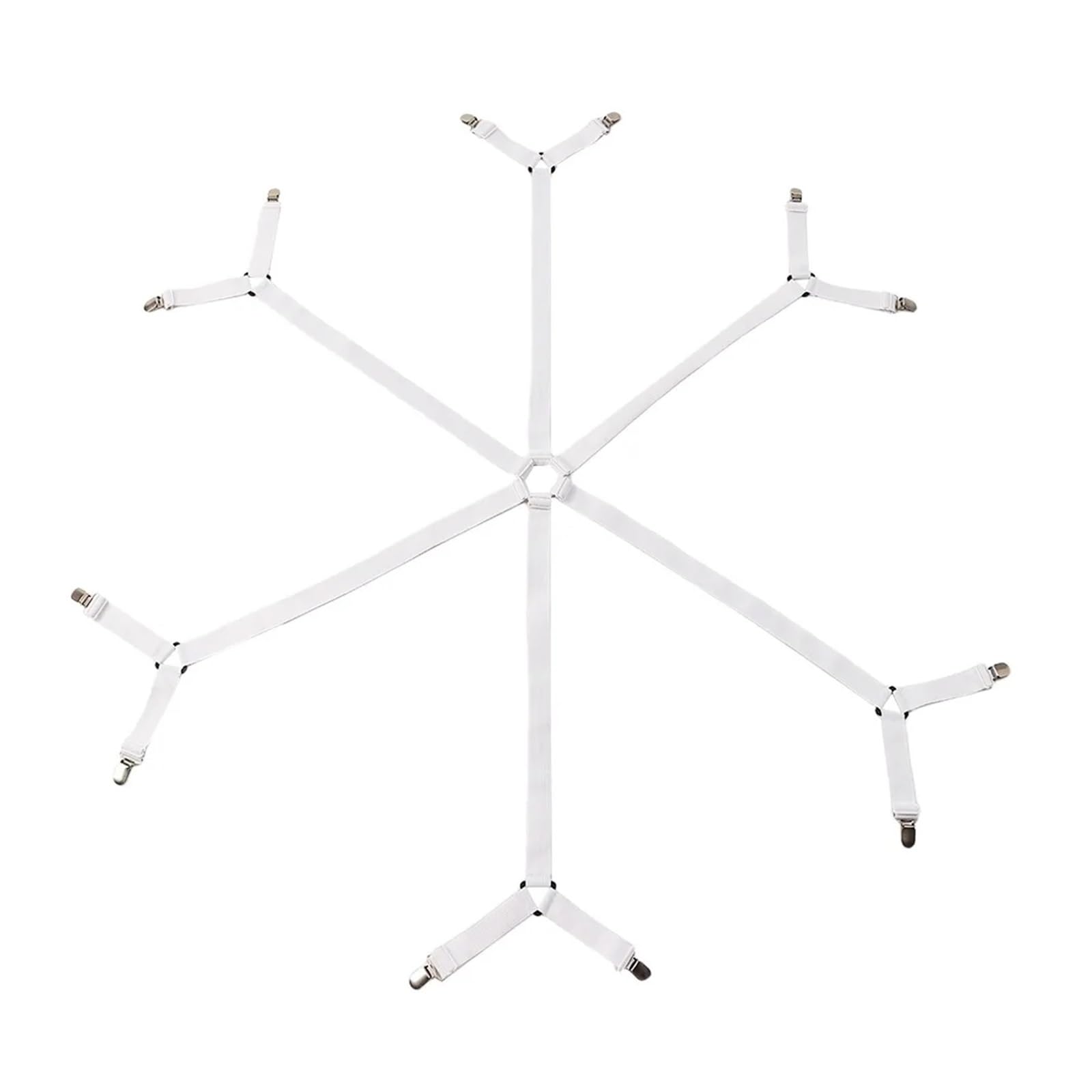 SDIUAKBV Bed Sheet Grippers Belt 12 Clips Adjustable Elastic Bed Sheet Holder Mattress Clip Fasteners Cover Blankets Non-Slip Fixing Strap Grippers For the bedroom(White)