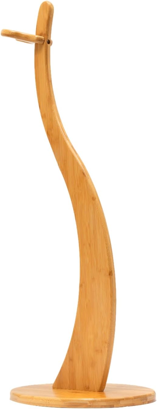 Wooden Bamboo Guitar Stand Non-Slip Pads on Bottom for Stability For Acoustic Electric Classical Ukulele and Banjos