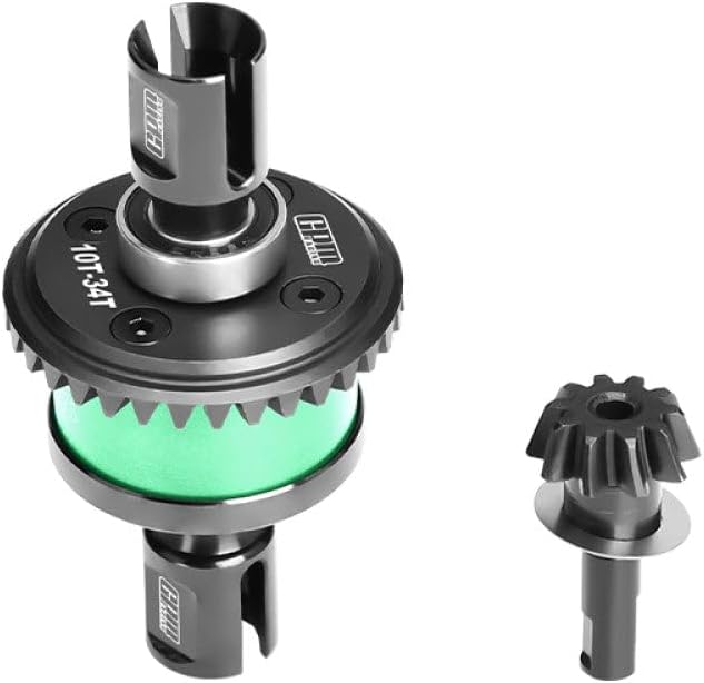 20CrMnTi Steel + 7075 Alloy Front Or Rear Complete Differential for Arrma 1:8 KRATON 6S V6 / Notorious V6 / Outcast/Talion / 1:7 Mojave EXB/FIRETEAM/Big Rock 6S Upgrade Parts - Green