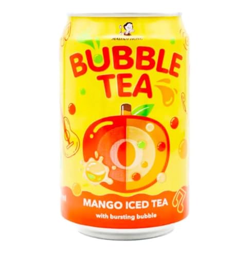 Zeus Party Bubble Tea Mango Iced Tea, Tè al Gusto Mango con Palline Scoppiettanti da 320ml