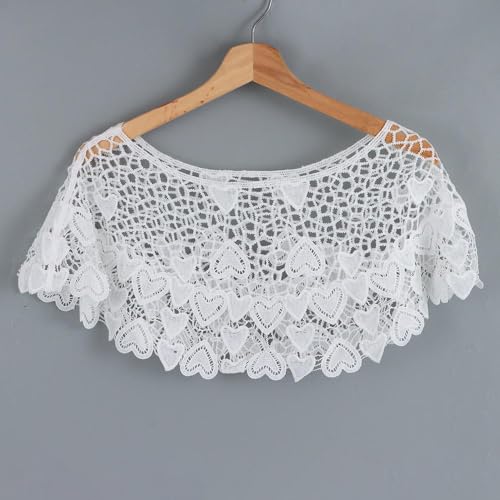 gofidin Women Vintage Crochet Knit Cape Lace Short Hollow out Shawls2
