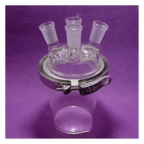 Réacteur cylindrique en verre 1000ml, l'excellence de la verrerie à 4 cols