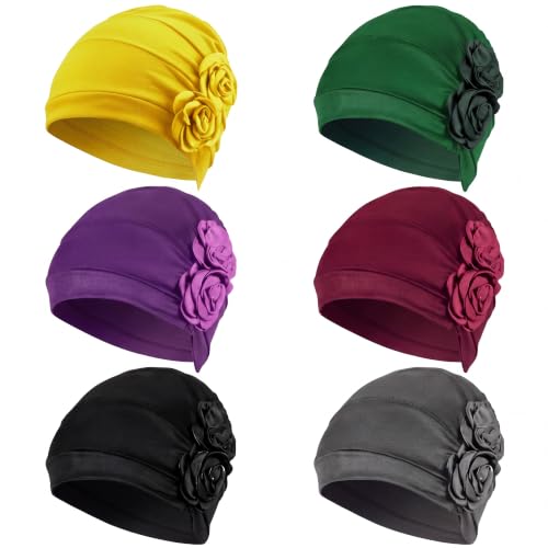Image of SATINIOR 6 Pack Head Wraps Turbans for Women Flower