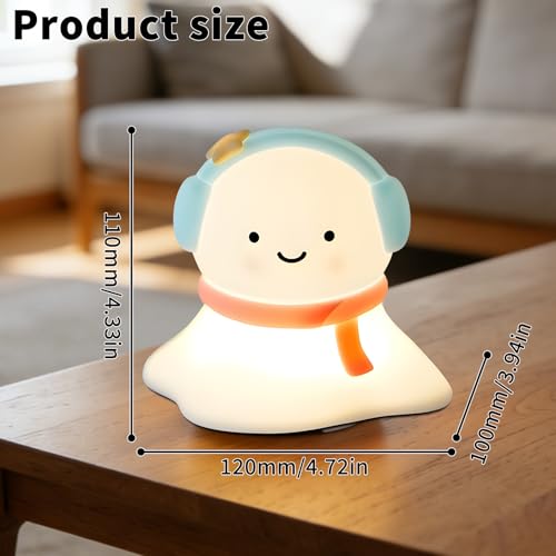 Image of Snow Baby Silicone Night Light - Rechargeable, Adjustable Brightness and Timer Function, Suitable for Children's Rooms and Bedrooms, Great Gift for Festivals