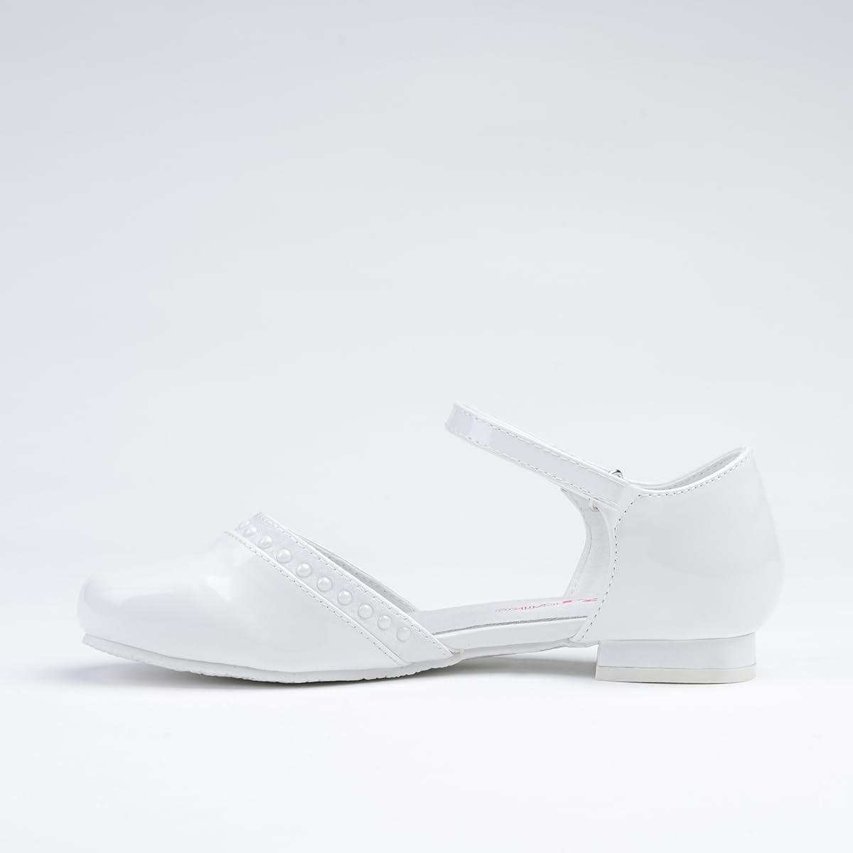 WK Mädchen Klettverschluss Halbschuhe mit Lederinnensohle | Kommunion | Elegant | Für eine kleine Prinzessin