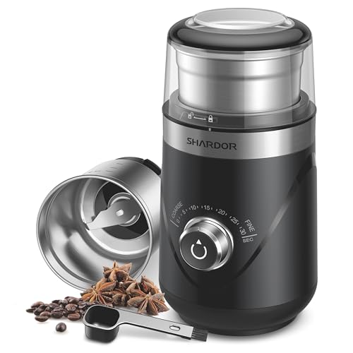 SHARDOR Adjustable Coffee Bean Grinder Electric, Herb/Spice, Espresso Grinder with 1 Removable Stainless Steel Bowl, Matte Black by SHARDOR - Used condition - US$32.65