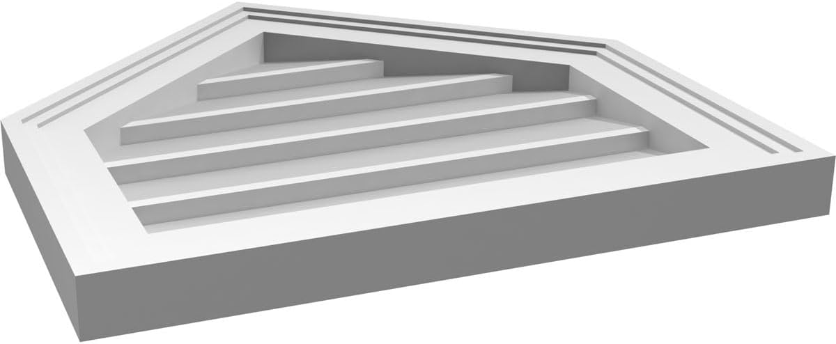 GVSPE18X1802SN-11 Peaked Top Brickmould Frame, Primed Tan Signature Series Surface Mount Gable Vents, 18-in. W x 18-in. H, Unfinished