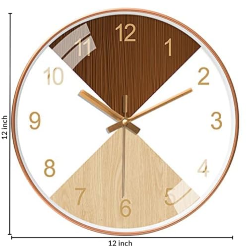 Image of GRACIOUS MART 12-Inch Analog-Digital Wall Clock-Easy to Read - Silent Non-Ticking Decorative Wall Clock for Office, Kitchen, Living Room. (Wooden Brown Clock)
