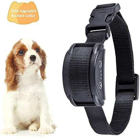 Bark Collar [2018 Smart Chip] Dog Shock Anti-Barking Collar with Beep, Vibration and Harmless Shock. No Bark Control for Small/Medium/Large Dogs with 7 Sensitivity Levels, Rechargeable and Rainproo