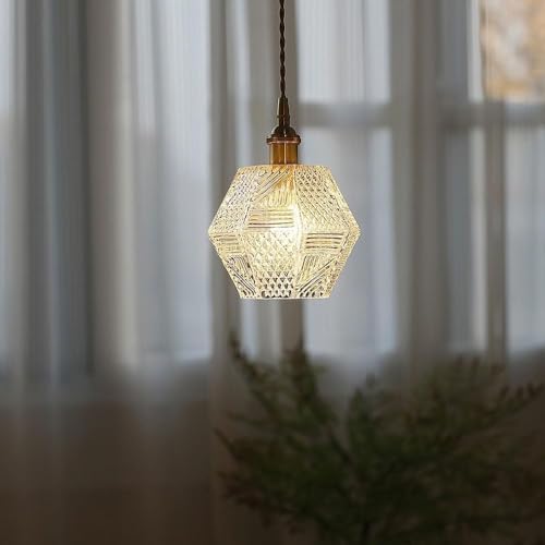 Chandelier suspendu géométrique ZR98US luminaire laiton cuisine salon bar
