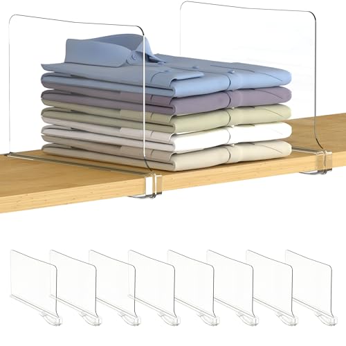 Utopia Home 8 Pack Acrylic Shelf Dividers For Closet Organizers And Storage cover