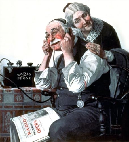 Affiche de Norman Rockwell Radio Téléphone poster mural de format carré 50x55cm