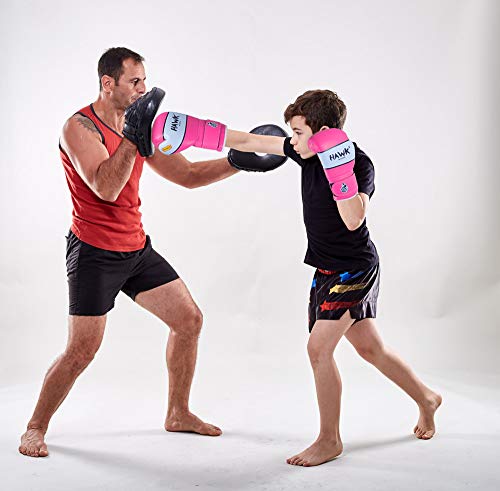 Hawk Sports Kids Boxing Gloves for Kids Children Youth Punching Bag Kickboxing Muay Thai Mitts MMA Training Sparring Gloves (Pink, 6 oz)