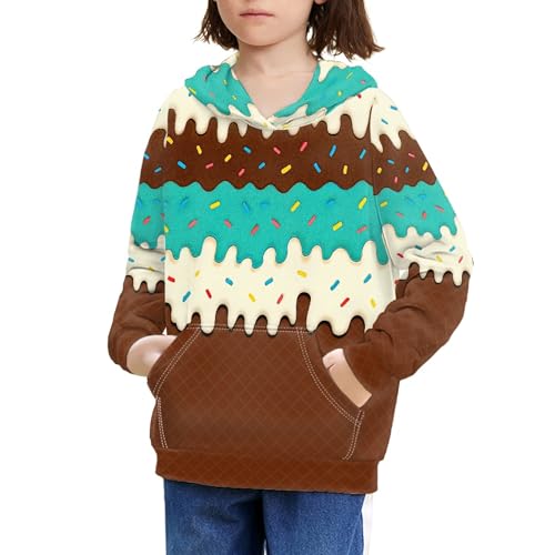 Image of Coloranimal Unisex Girls and Boys Long Sleeve Hoodies Hoody Athletic Pullover Sweatshirts Tops Age 6-16year