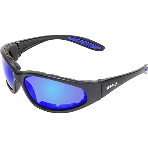 Global Vision Hercules Plus Safety Sunglasses 2 Pair Black Frames G Tech Blue Mirror Lens + Smoke Lens3
