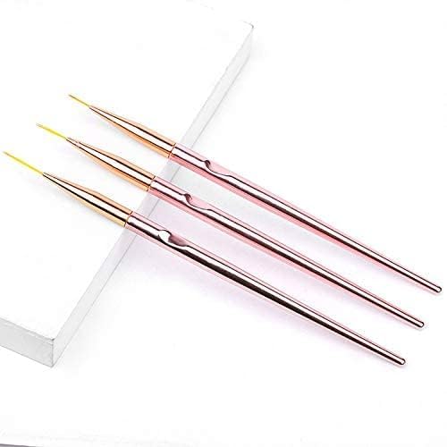 Molly Minx 3PCS Rose Gold Nail Liner Brush Nail Design Brushes Thin Nail Art Brush Liner Brush for Nail Paint Brushes for Acrylic Nail Polish UV Gel (7/9/11mm)-picture-11