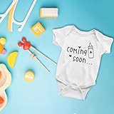 Cunegra Pregnancy Announcement Onesie Bodysuit Polyester Baby Announcement Ideas Coming Soon Newborn Unisex Baby Bodysuit Vest Short Sleeved Pregnancy Reveal Gift for Dad or Grandparents - Image 4
