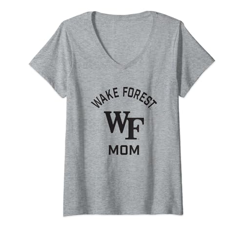 Womens Wake Forest Demon Deacons Arched Mom V-Neck T-Shirt
