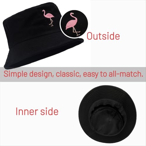 Image of Cotton Bucket Hat for Women Men Summer Travel Sun Beach Bucket Cap, Unisex Outdoor Fisherman Hat