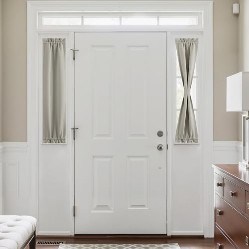NICETOWN Natural Blackout Side Small Window Front French Door Curtain