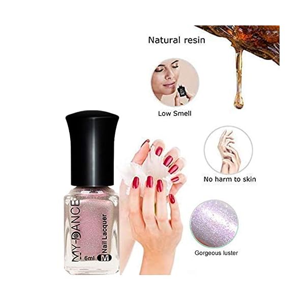 Gireatick 8 Flaschen Meerjungfrau Perle Muschel Nagellack Transparent Muschel Glimmer Lack Glänzend Schimmer Maniküre Lack Kristall Nagelkunst Set 8 Farben – Bild 8