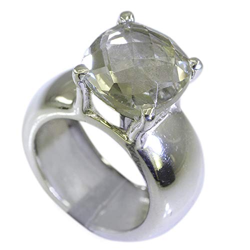 Bague améthyste verte quartz véritable et argent massif 925