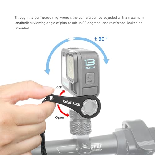 SKYJFFJ 360 Degree Rotation Aluminum Motorcycle Bicycle Rack Mount Holder,Intended for GoPro Hero 13/12/11/10/9/8/Max,DJI Osmo Action 5Pro/4/3,Insta 360 Ace Pro 2/Pro/Ace by SKYJFFJ - Image 6