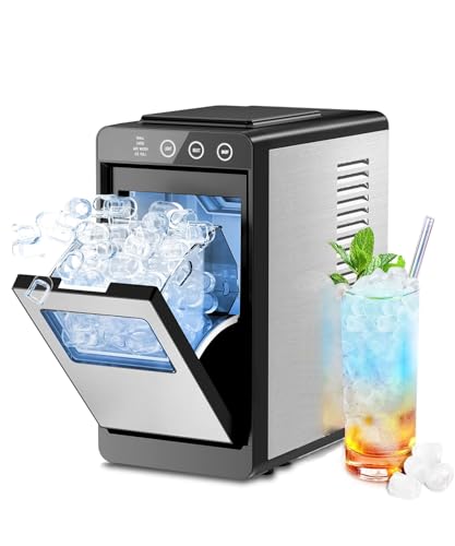 Image of Electactic Countertop Ice Maker - 26Lbs/24H, 8 Cubes in 6 Mins, 1.2L Top Water Tank, 2 Sizes Bullet Ice, Auto-Clean & LED Light, Portable for Home Office Party