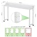Arlopu Overbed Table with 360° Wheels, Queen Size Mobile Bed Desk with Heavy Duty Metal Leg, Sturdy Laptop Cart & Dining Table for Bedroom, Living Room, Hospital Use (White)