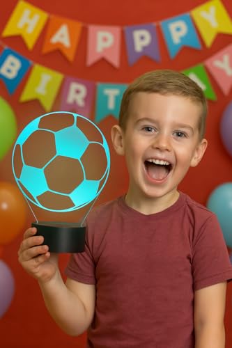 Optechvisual LED Fußball Lampe – Sportliche Deko und Nachtlicht für Fußballspieler, Fans und Trainer – Geschenkidee für Männer, Jugendliche und Kinder, Vereinslicht