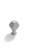 Geometric Solid Metal Cabinet Knob, Faceted Modern Drawer Knob, Brushed Brass Finish (6, Silver)