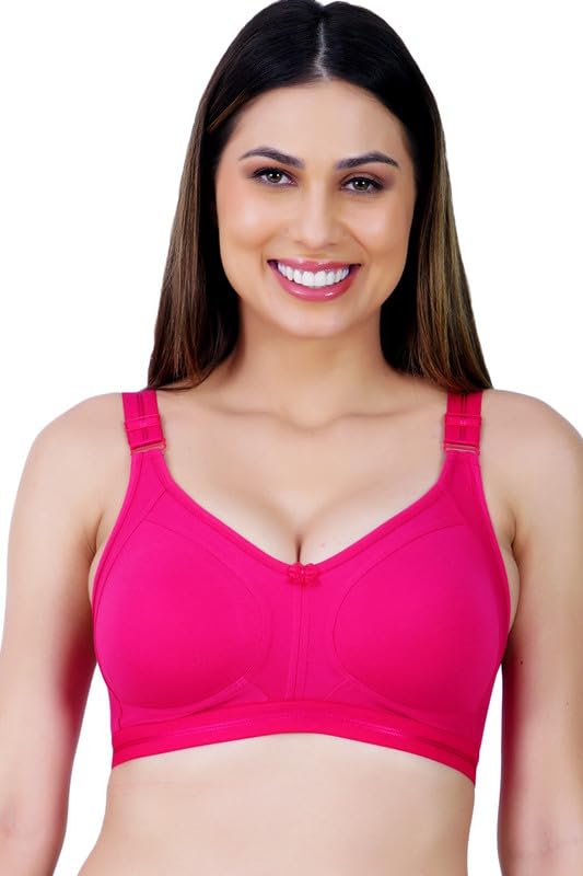 map deal Tshirt Bra Regular and Plus Sizes Bra for Women/Girls, Everyday Cotton Hosiery Bra, Non-Padded & Full Coverage | Adjustable Straps, Wirefree Bra for Girls, Dailyuse-picture-42
