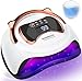 NCKIHRKK 180W Lámpara UV Seca Uñas, Profesional Secador de Uñas LED UV Lampara Uñas Gel con MIni Lampara Uñas, Lampara Uñas con Base Desmontable para Esmalte Semipermanente Gel y Barniz