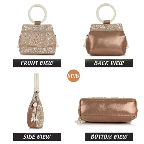 Image of Nevis Stylish Embroidery Unique Design Traditional Wedding Party Handheld Potli Bag For Women