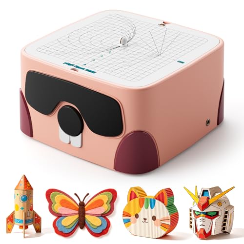 BEAVERBOT Coupe Carton Electrique Enfant - Kit de Bricolage sûr avec Machine Découpe Carton Enfant- Cardboard Cutter - Modèles 3D créatifs - Bricolage Enfant 3 Ans Papier Kraft Feutre