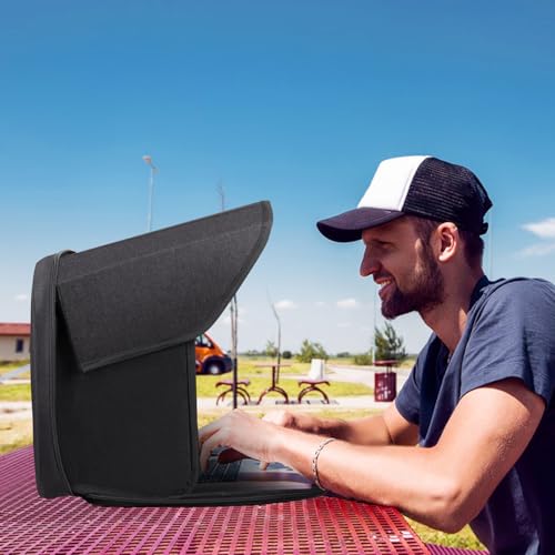 Laptop Sun Shade,Laptop Sun Shade for Working Outside,Foldable and Portable Screen Sun Glare Shield Sleeve,Outdoor Computer Cover,Privacy Protective Hood Sunshade Bag15-16inches (Patent Pending) by TUSIASC - Used condition - Image 8