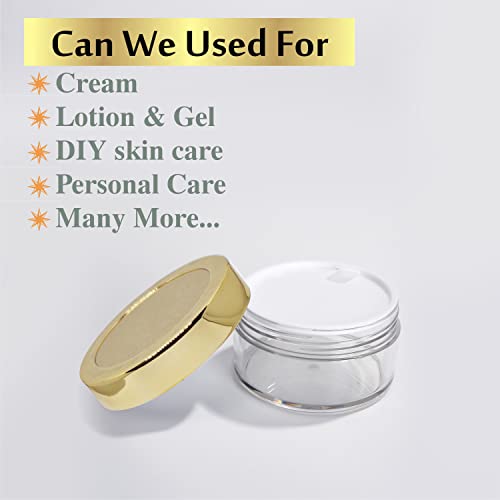 Image of Zenvista Empty Cosmetic Containers, Acrylic Jars, Small Containers For Cosmetics, Lip Balm Containers,Transparent Jar With Gold Cap-8 gm (Pack of 3)