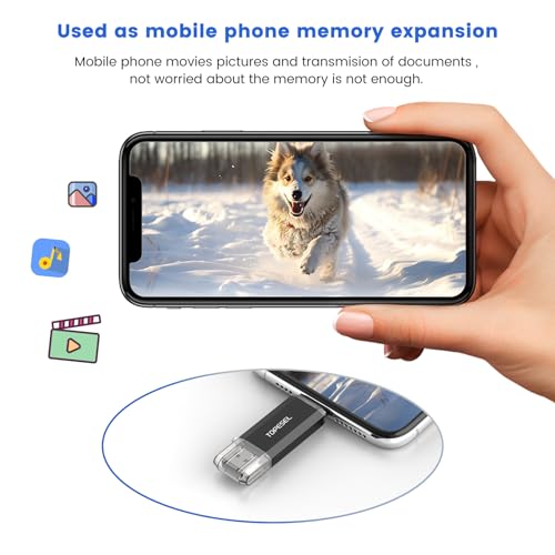 TOPESEL 2 Pack 128GB USB C Flash Drive Dual 2-in-1 Thumb Drive USB 3.0/3.1 Memory Drive 128GB Type C Memory Stick with LED Indicator for Android Smartphones, Computer, Tablet, PC (Black and Silver) by TOPESEL - Image 7