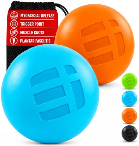 Massage Lacrosse Balls for Deep Tissue Relief - Trigger Point Therapy Ball Set for Plantar...