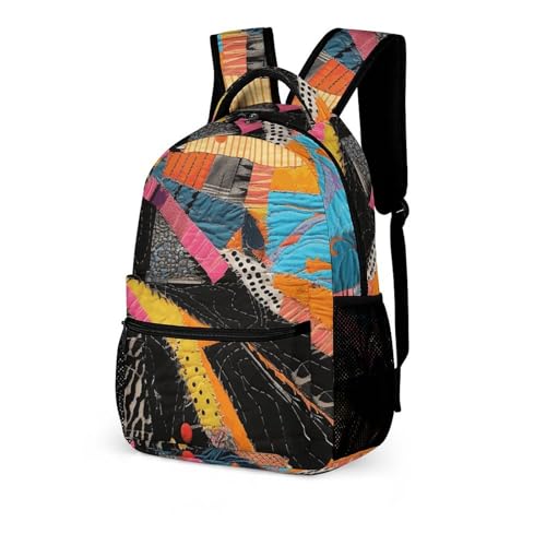 A Colorful Quilt Backpack for Travel, Ultra Durable Small Bookbag Lightweight Daypack for Women Men4