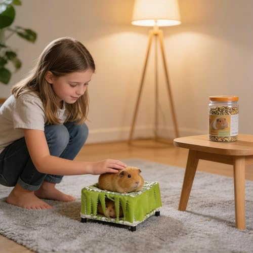 Cama para ratón y conejo que optimiza espacio en jaulas con doble cubierta 5
