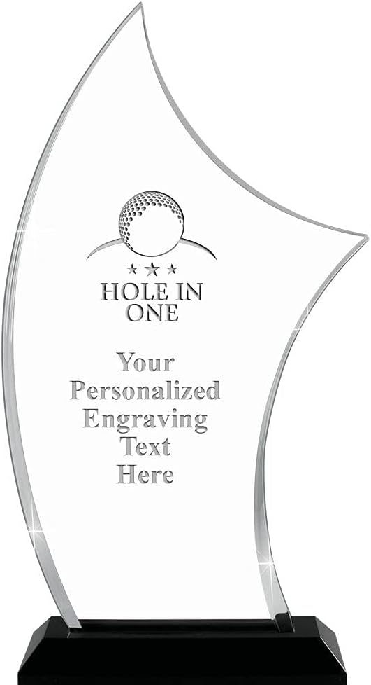 9.25" H Pinnacle Hole in One Acrylic Award - Customized Presentation Trophy for Golf, Includes Free Laser Engraving Prime