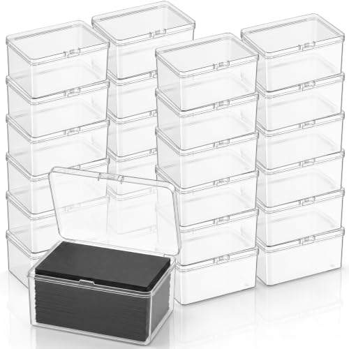 Image of SATINIOR 24 Pcs Small Clear Plastic Container Box, 4.3x3x2.2in