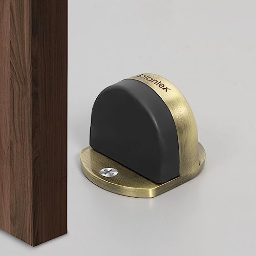Image of Plantex Premium Floor Mounted Door Buffer /Sound Dampening Rubber Buffer for Bed Room /Living Room /Kitchen /Bathroom Door /Stops for Door - (Brass Antique)