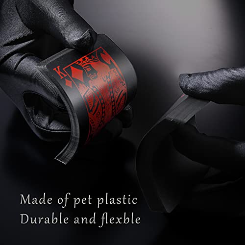 Zayvor 2 Decks Playing Cards Poker Cards Deck Of Cards Premium Black Poker Cards Waterproof Plastic Cards With Gift Box,Game Tools For Family Game Party- Cool Red And Blue #TOP2