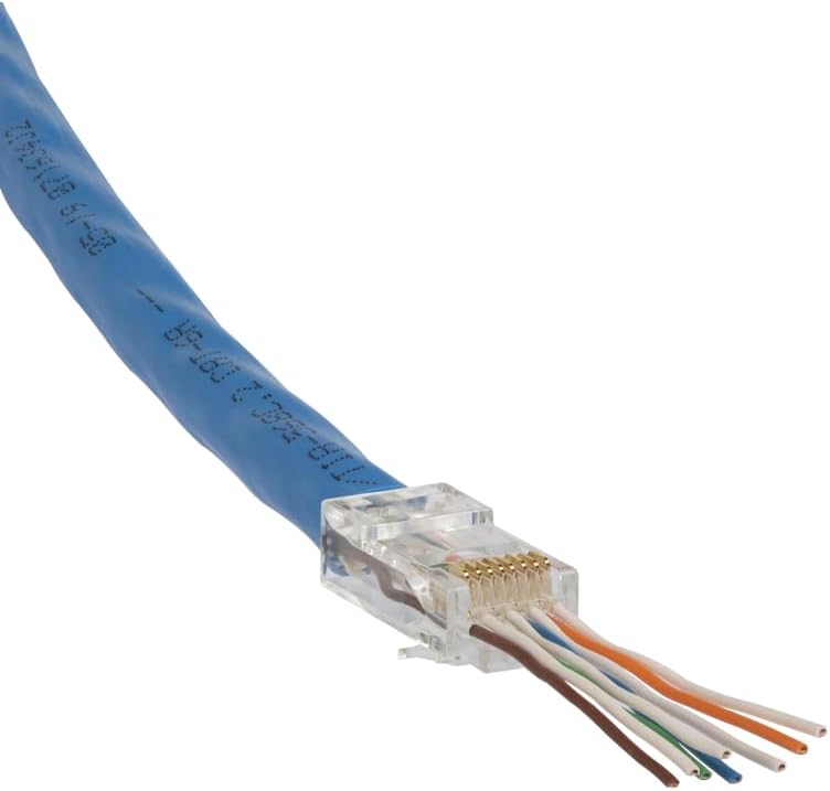 Klein Tools VDV826-704 Modular Data Plug for CAT6A and Larger Diameter CAT6 Indoor or Outdoor Ethernet Cable, 50 Pack